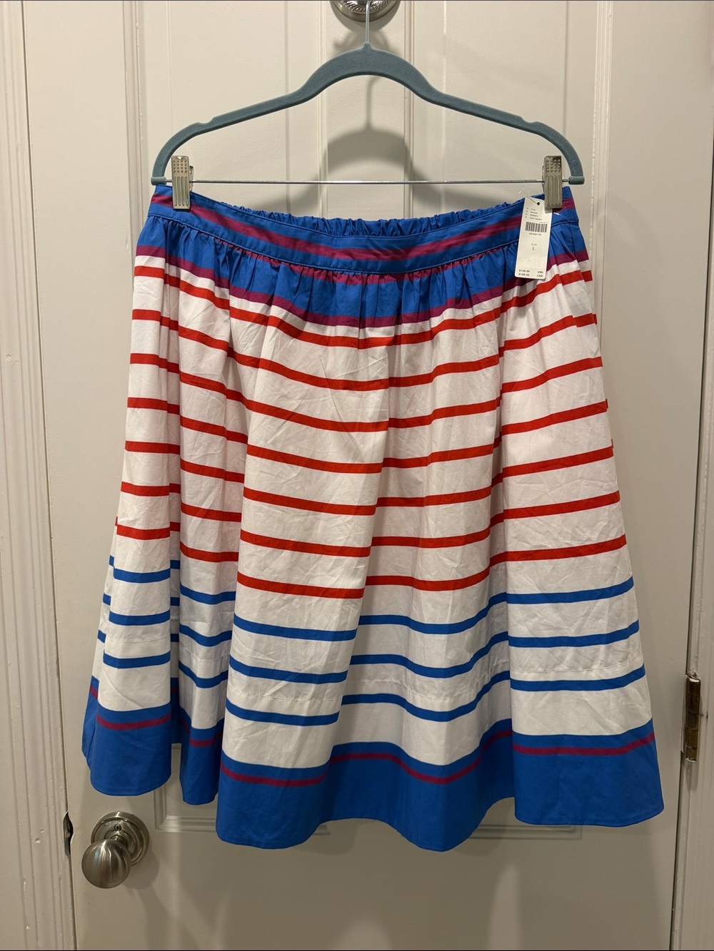 Maeve by Anthropologie Red, Blue & White Striped Circle Skirt